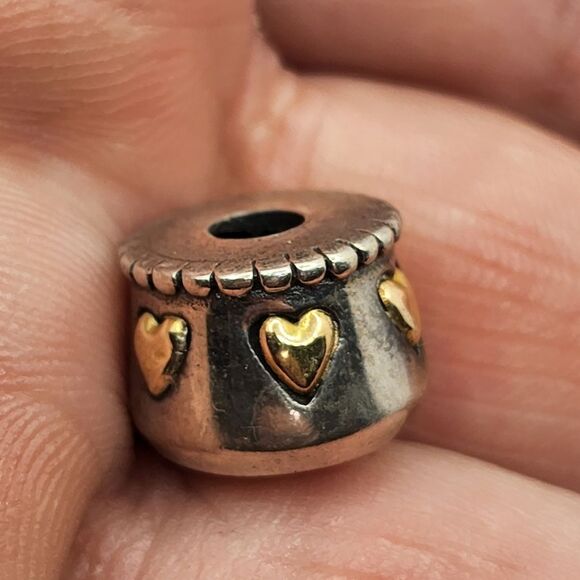 SAMUEL BENHAUM 18K GOLD HEART AND 925 STERLING SILVER CHARM - Picture 2 of 5